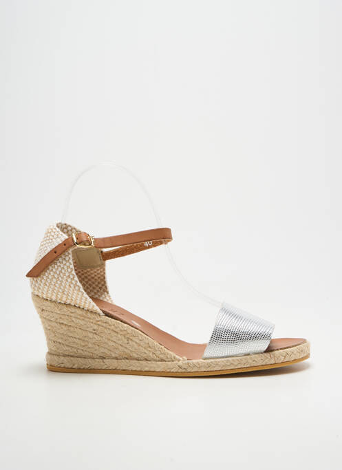 Espadrilles fermeture bride(s) talon de 4 à 6cm argent THIERRY 21 femme