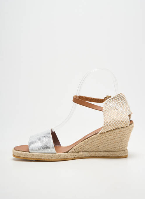 Espadrilles fermeture bride(s) talon de 4 à 6cm argent THIERRY 21 femme