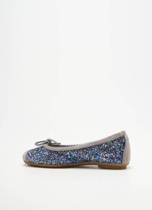 Ballerines bout carré chiquet gris REQINS fille