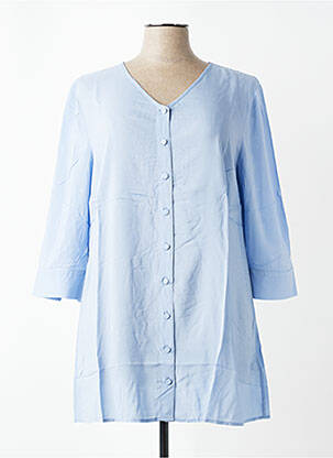 Tunique manches longues fermeture boutonnée sur le devant bleu SHEEGO femme
