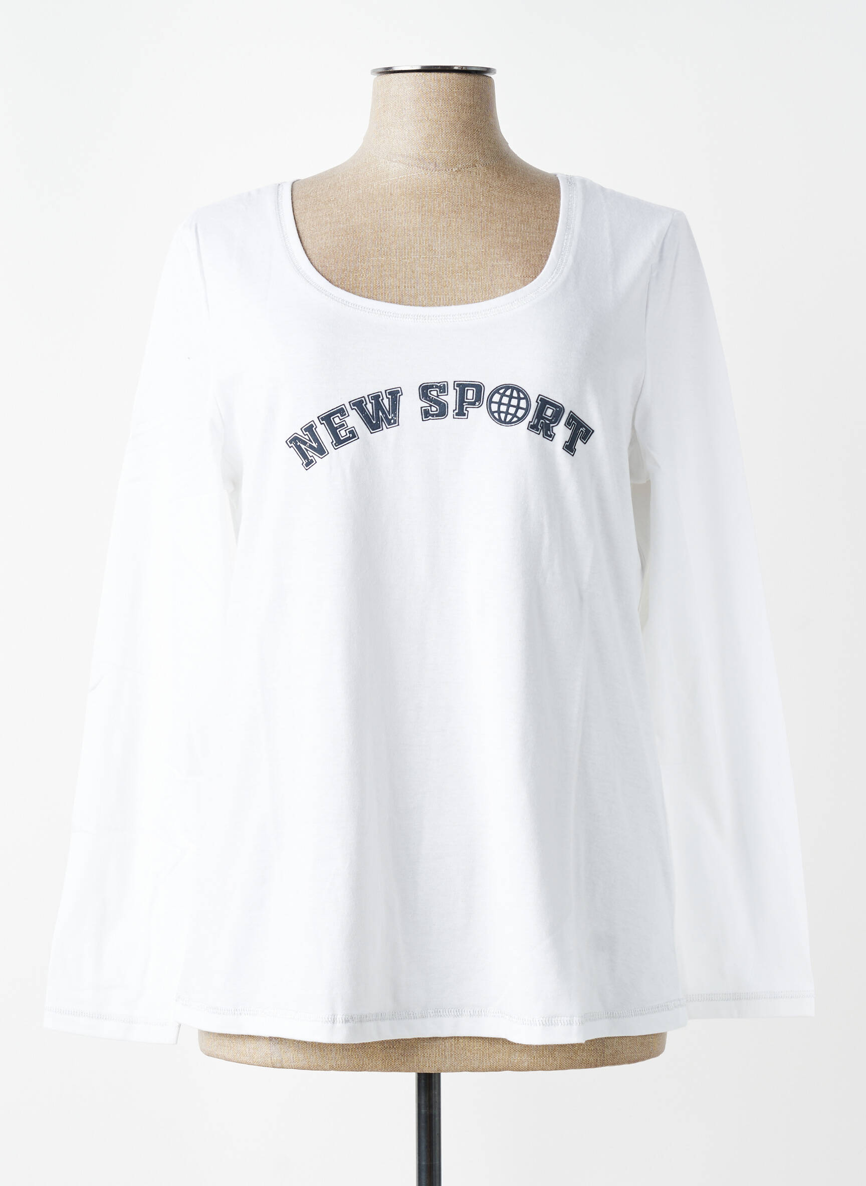 Top manches longues manches longues blanc SHEEGO femme