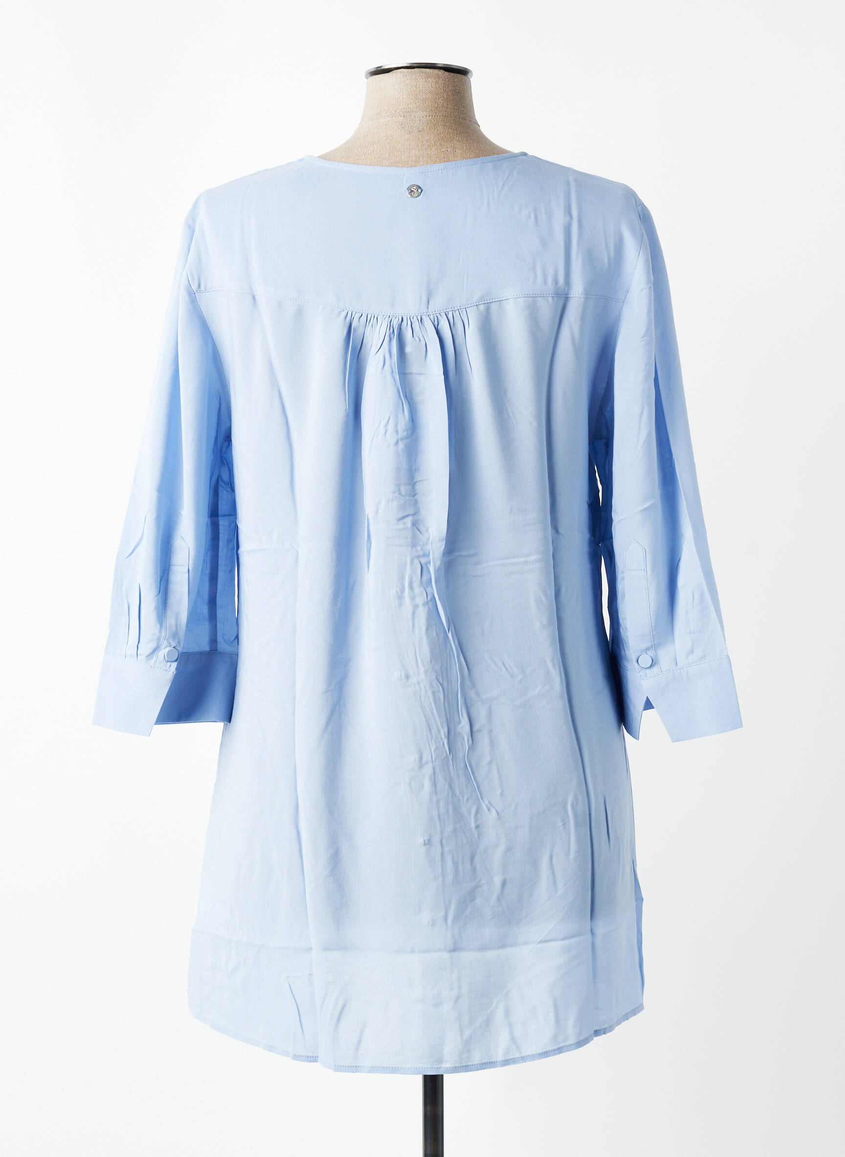 Tunique manches longues fermeture boutonnée sur le devant bleu SHEEGO femme