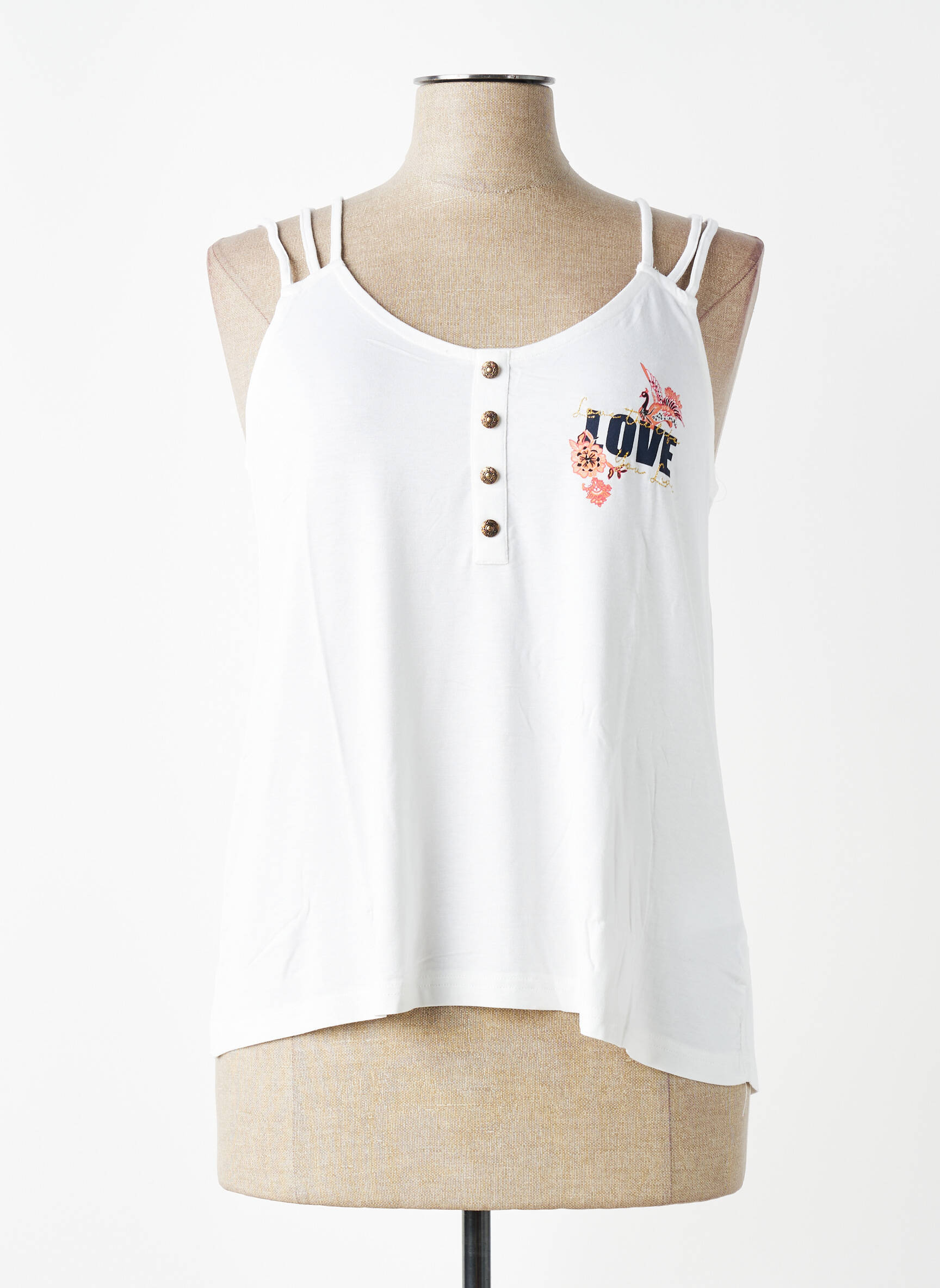 Top stretch sans manche blanc SHEEGO femme