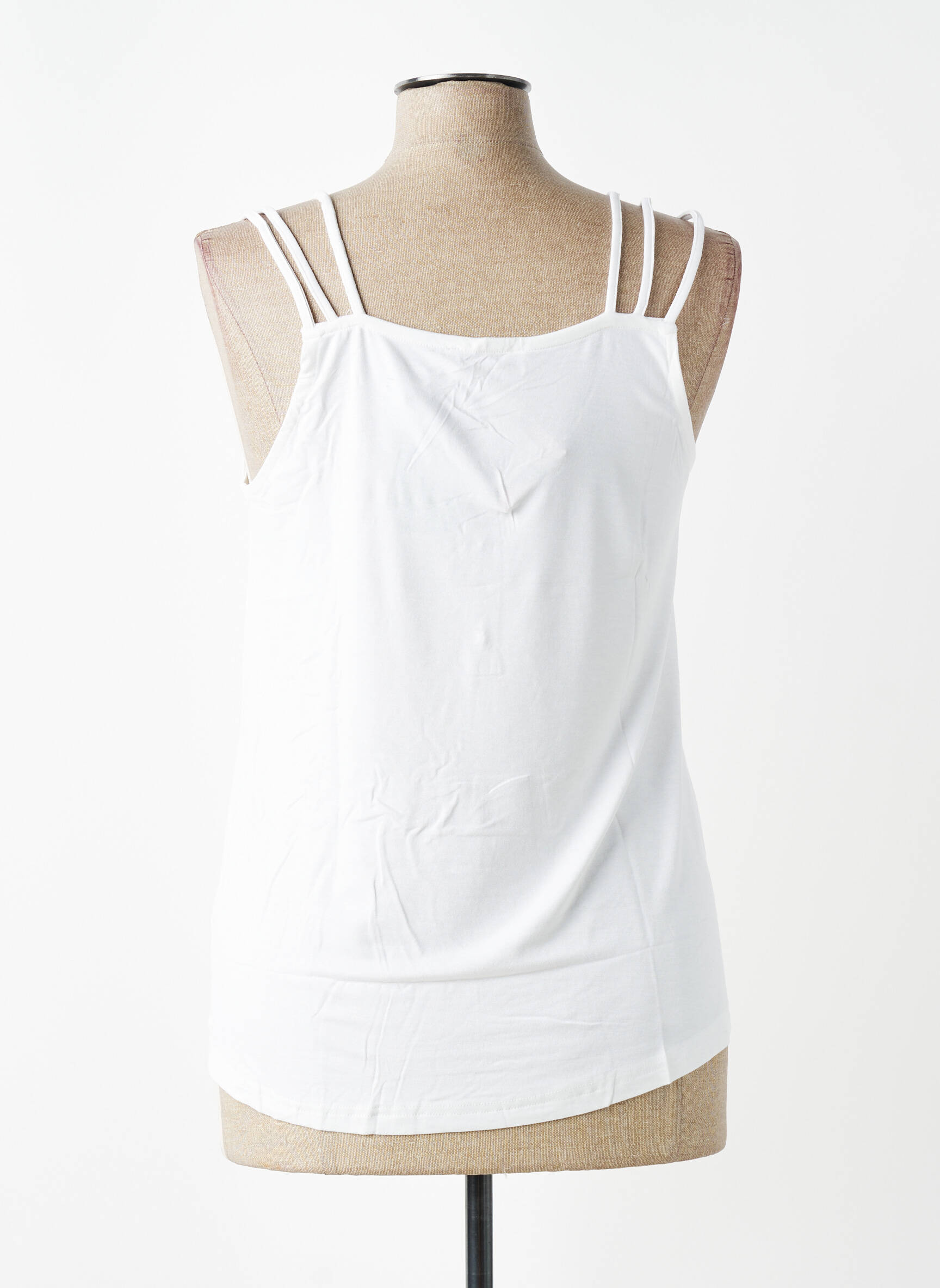 Top stretch sans manche blanc SHEEGO femme