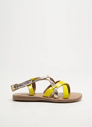 Sandales/nu pieds tissage satiné bout ouvert jaune LES TROPEZIENNES PAR M.BELARBI fille