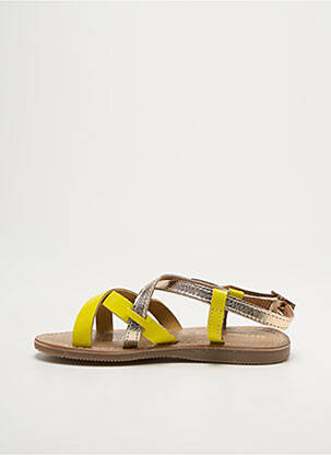 Sandales/nu pieds tissage satiné bout ouvert jaune LES TROPEZIENNES PAR M.BELARBI fille