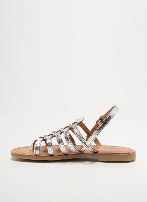 Tongs tissage satiné chiquet argent LES TROPEZIENNES PAR M.BELARBI fille