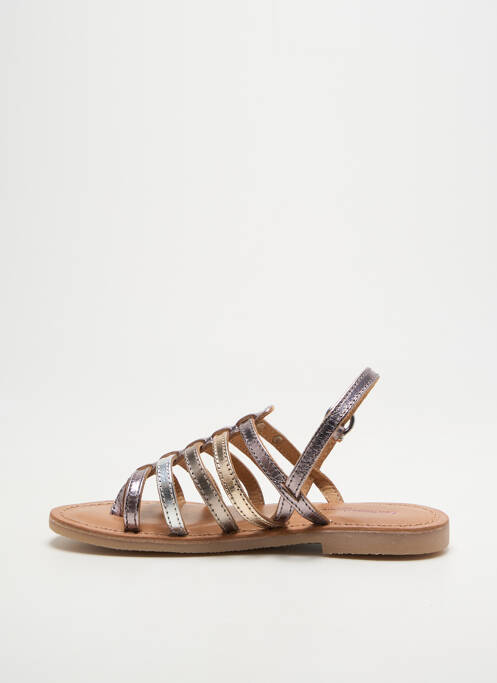 Tongs tissage satiné chiquet argent LES TROPEZIENNES PAR M.BELARBI fille