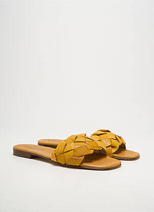 Mules/sabots semelle extérieure cuir talon plat jusqu'à 3cm jaune DONNA LUCCA femme
