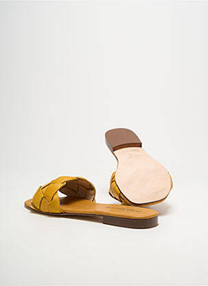 Mules/sabots semelle extérieure cuir talon plat jusqu'à 3cm jaune DONNA LUCCA femme