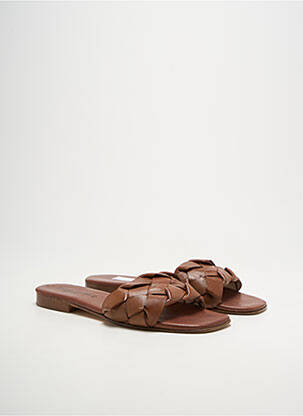 Mules/sabots semelle extérieure cuir talon plat jusqu'à 3cm marron DONNA LUCCA femme