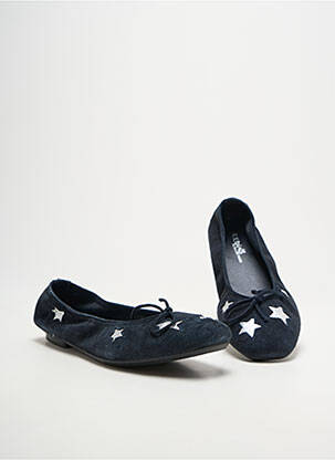 Ballerines tissage satiné talon plat jusqu'à 3cm bleu REQINS femme