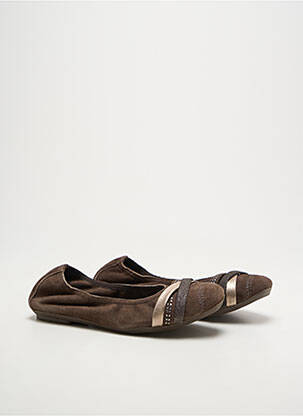 Ballerines strass bout carré marron REQINS fille