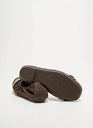 Ballerines strass bout carré marron REQINS fille