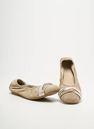 Ballerines strass bout carré beige REQINS fille