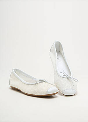 Ballerines bout carré bout carré blanc REQINS fille