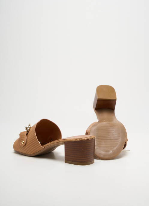 Mules/sabots bout ouvert talon de 4 à 6cm marron DONNA LUCCA femme