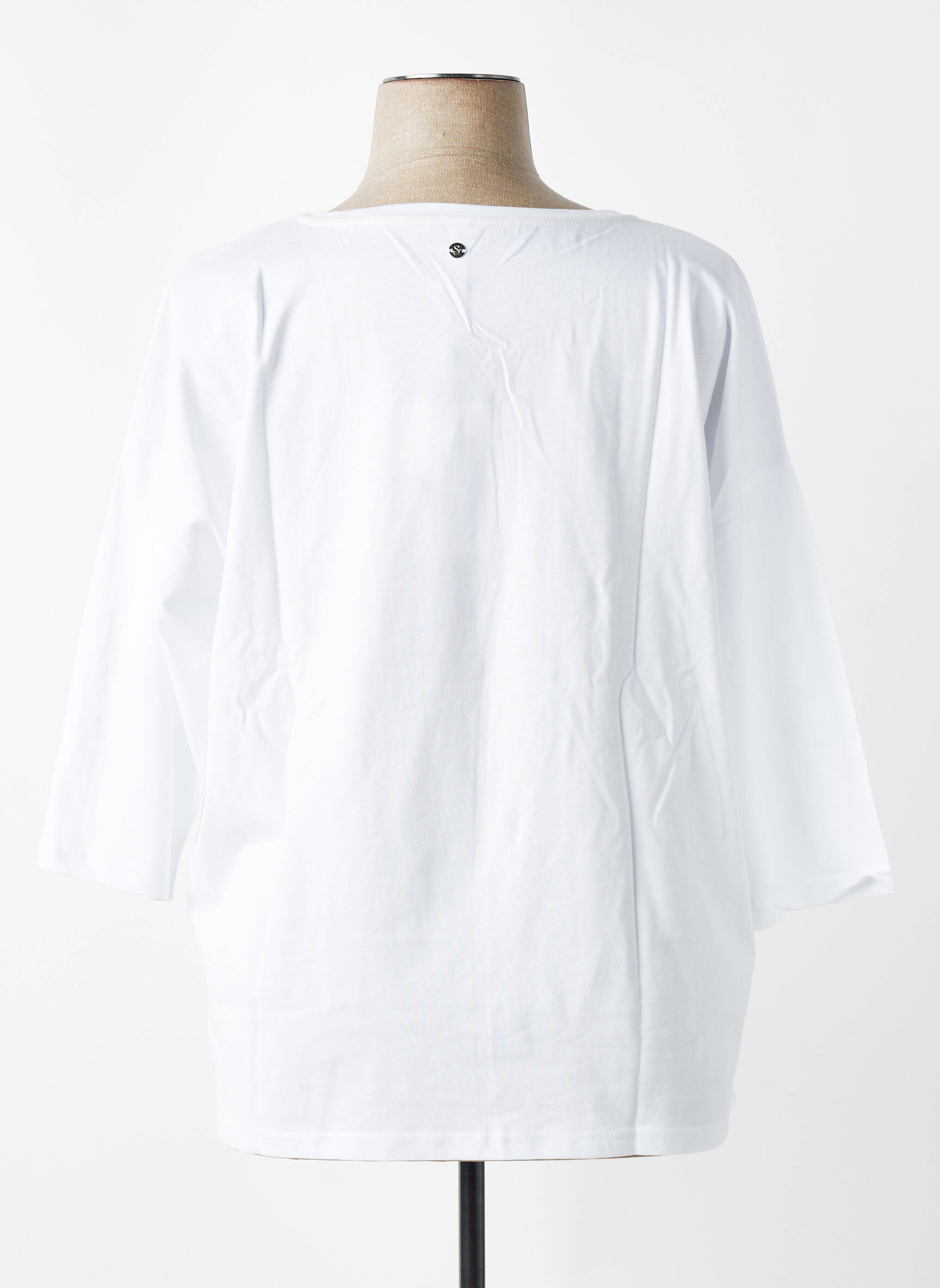 Top stretch manches 3/4 blanc SHEEGO femme
