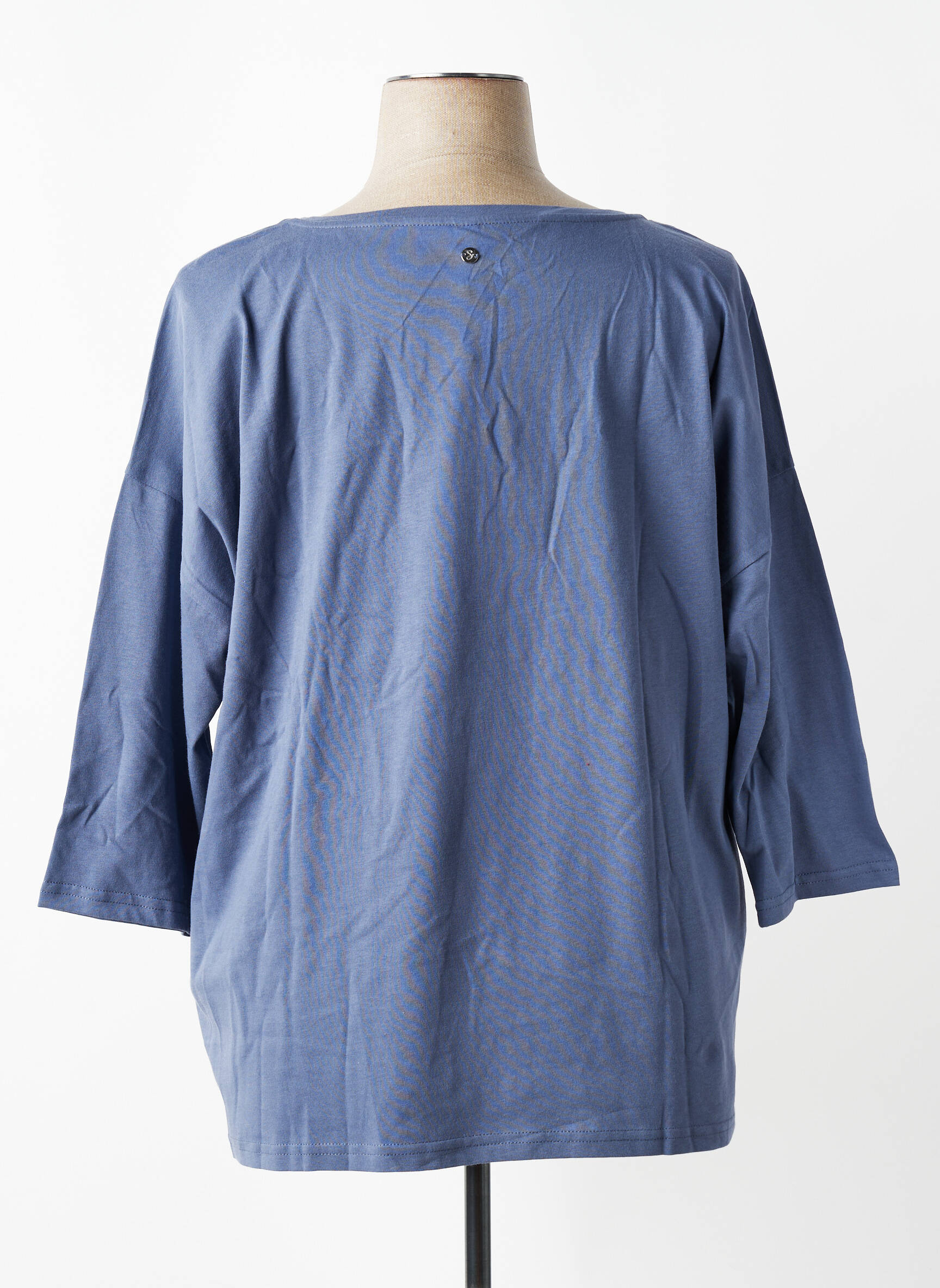 Top stretch manches 3/4 bleu SHEEGO femme