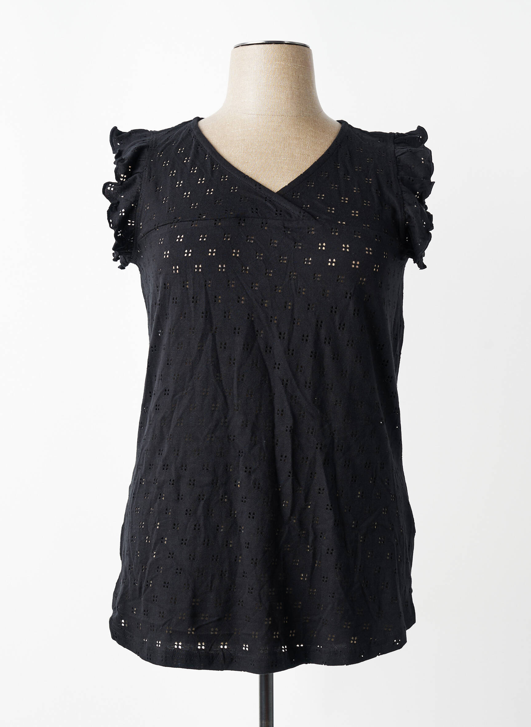 T-shirt coupe droite manches courtes noir SHEEGO femme