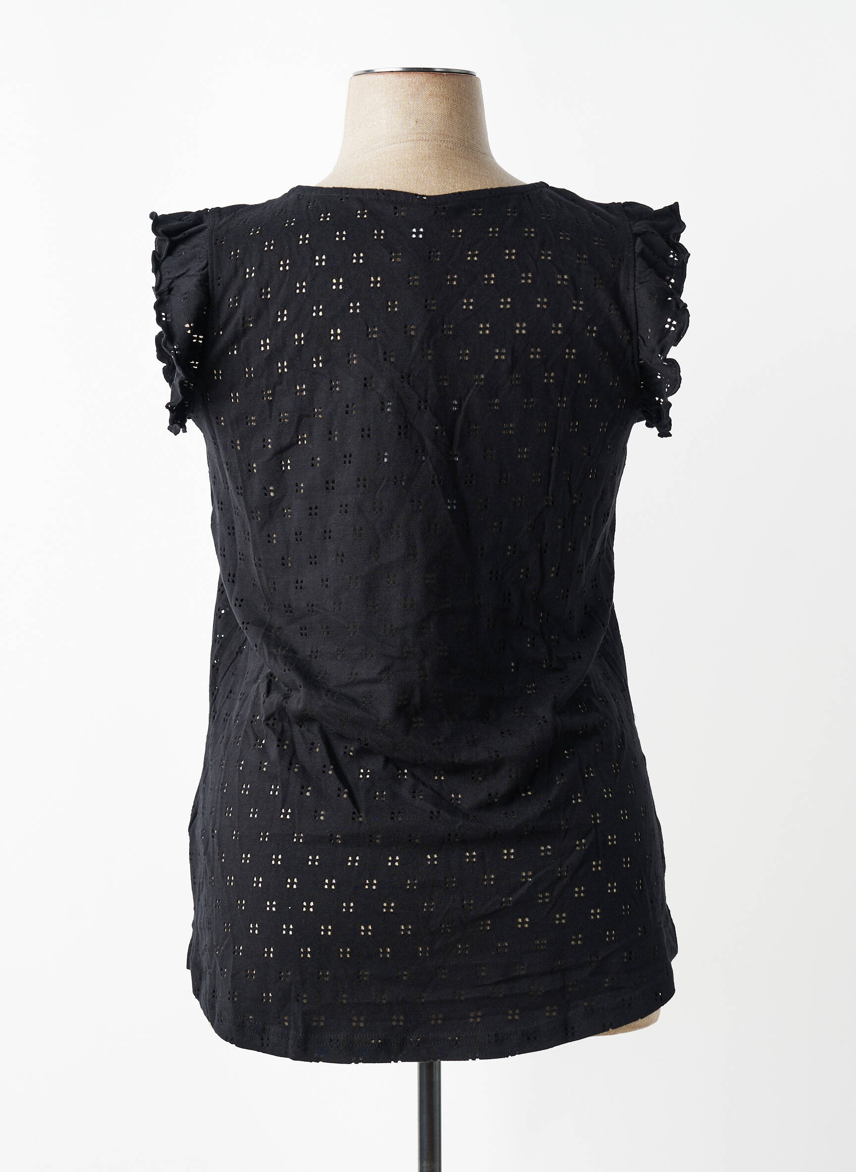 T-shirt coupe droite manches courtes noir SHEEGO femme