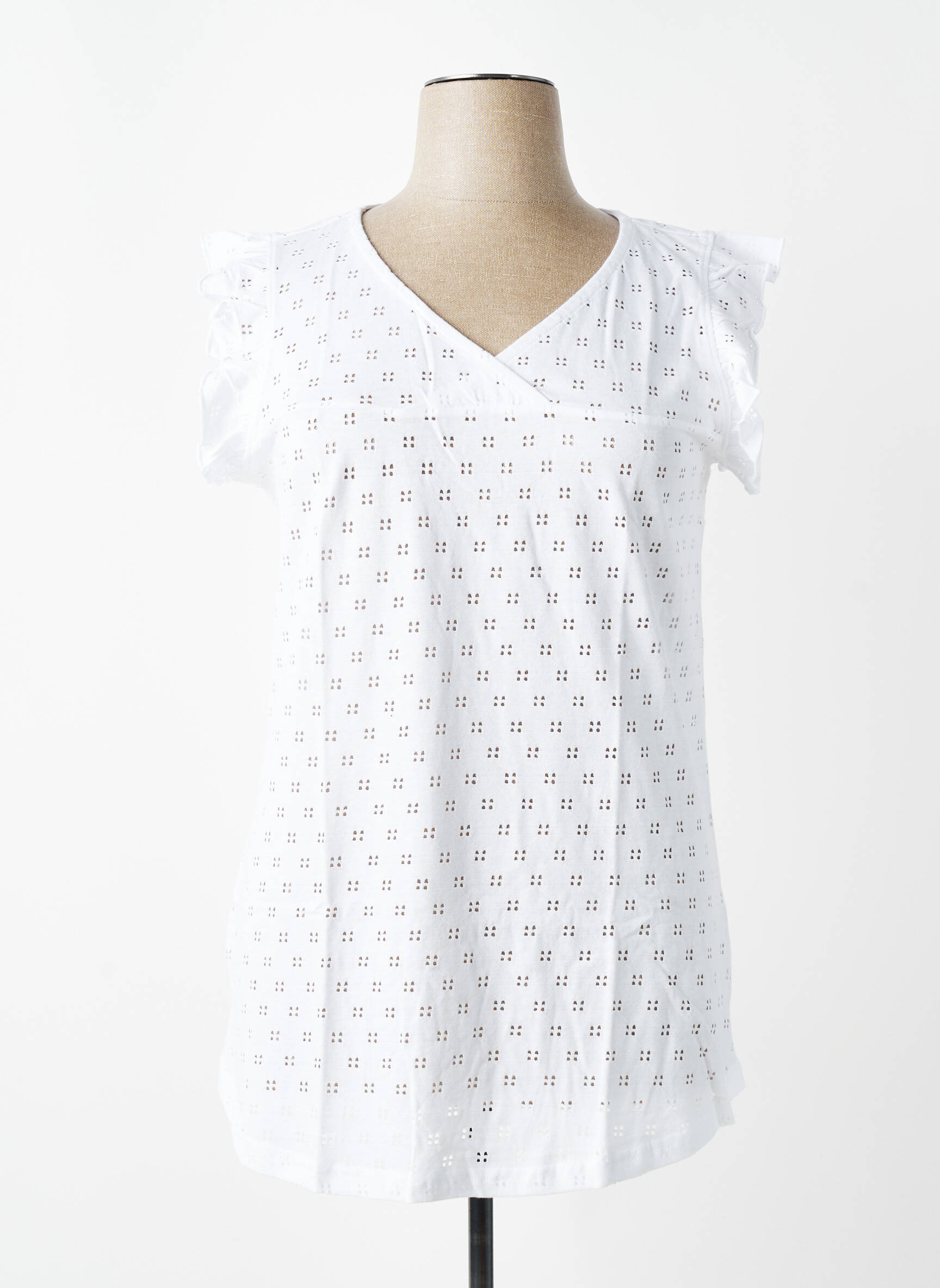 T-shirt coupe droite manches courtes blanc SHEEGO femme