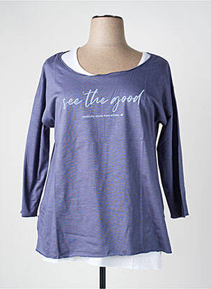 T-shirt manches 3/4 manches 3/4 bleu SHEEGO femme