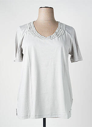 T-shirt coupe droite manches courtes gris SHEEGO femme