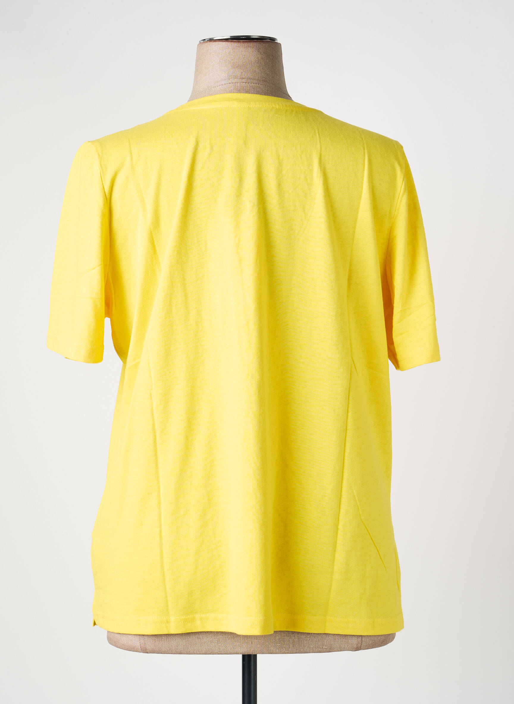 T-shirt sérigraphie floquée manches courtes jaune SHEEGO femme