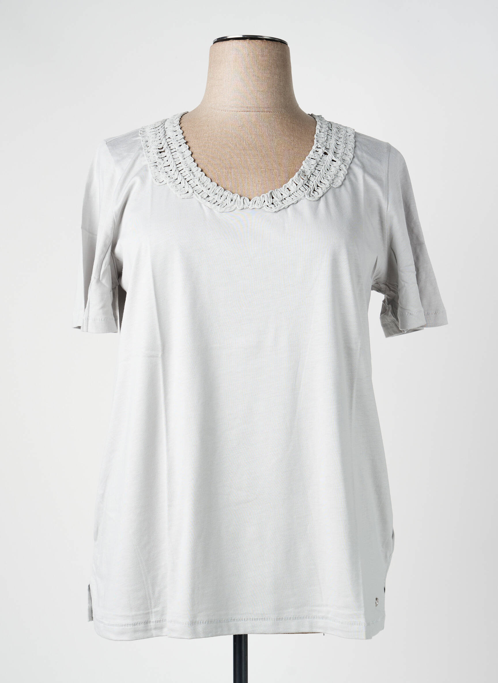 T-shirt coupe droite manches courtes gris SHEEGO femme