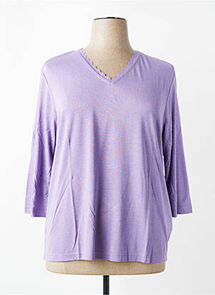 T-shirt manches 3/4 manches 3/4 violet SHEEGO femme