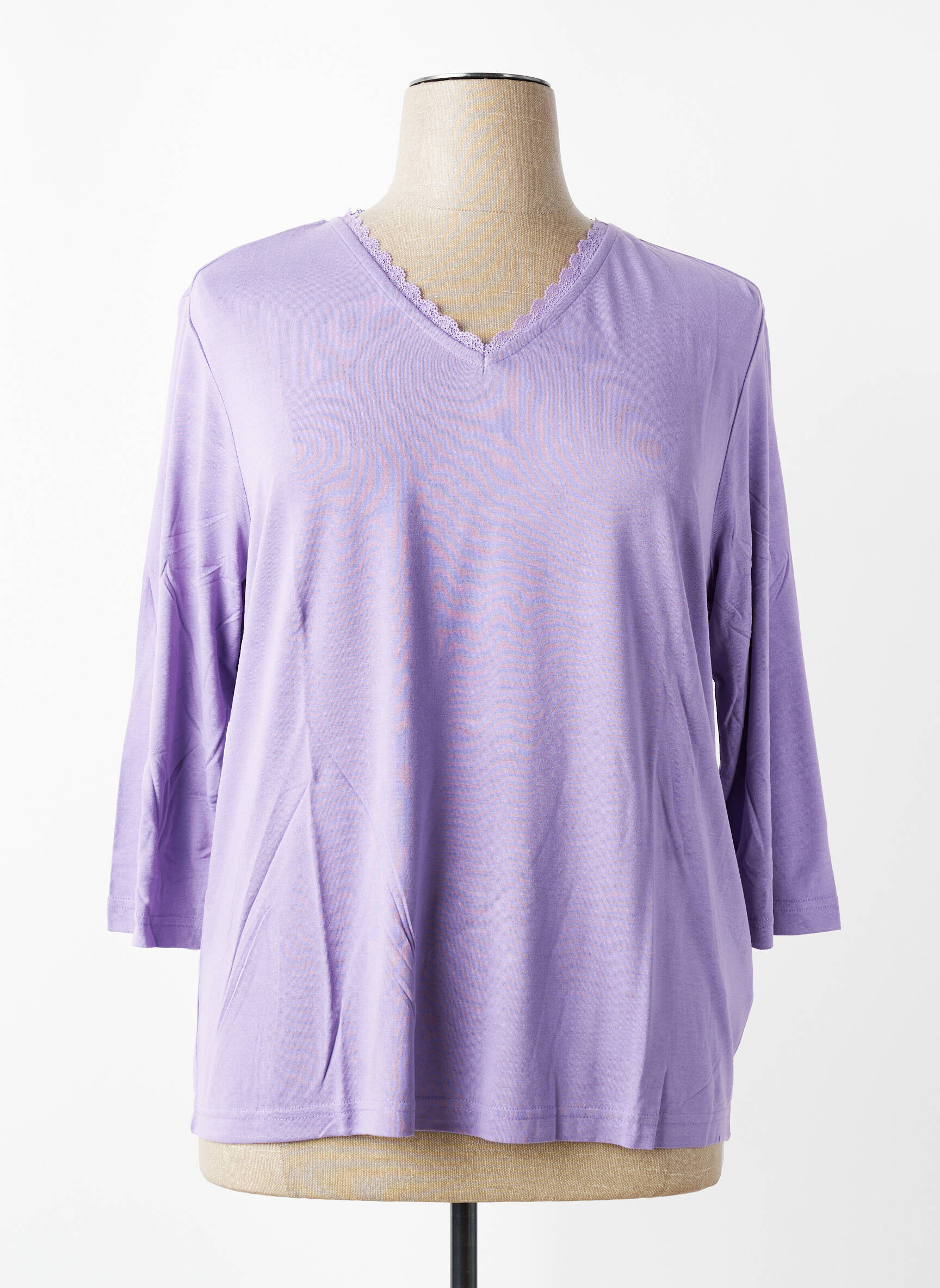 T-shirt manches 3/4 manches 3/4 violet SHEEGO femme