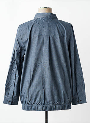 Blouse poignets boutonnés avec fente manches longues bleu SHEEGO femme