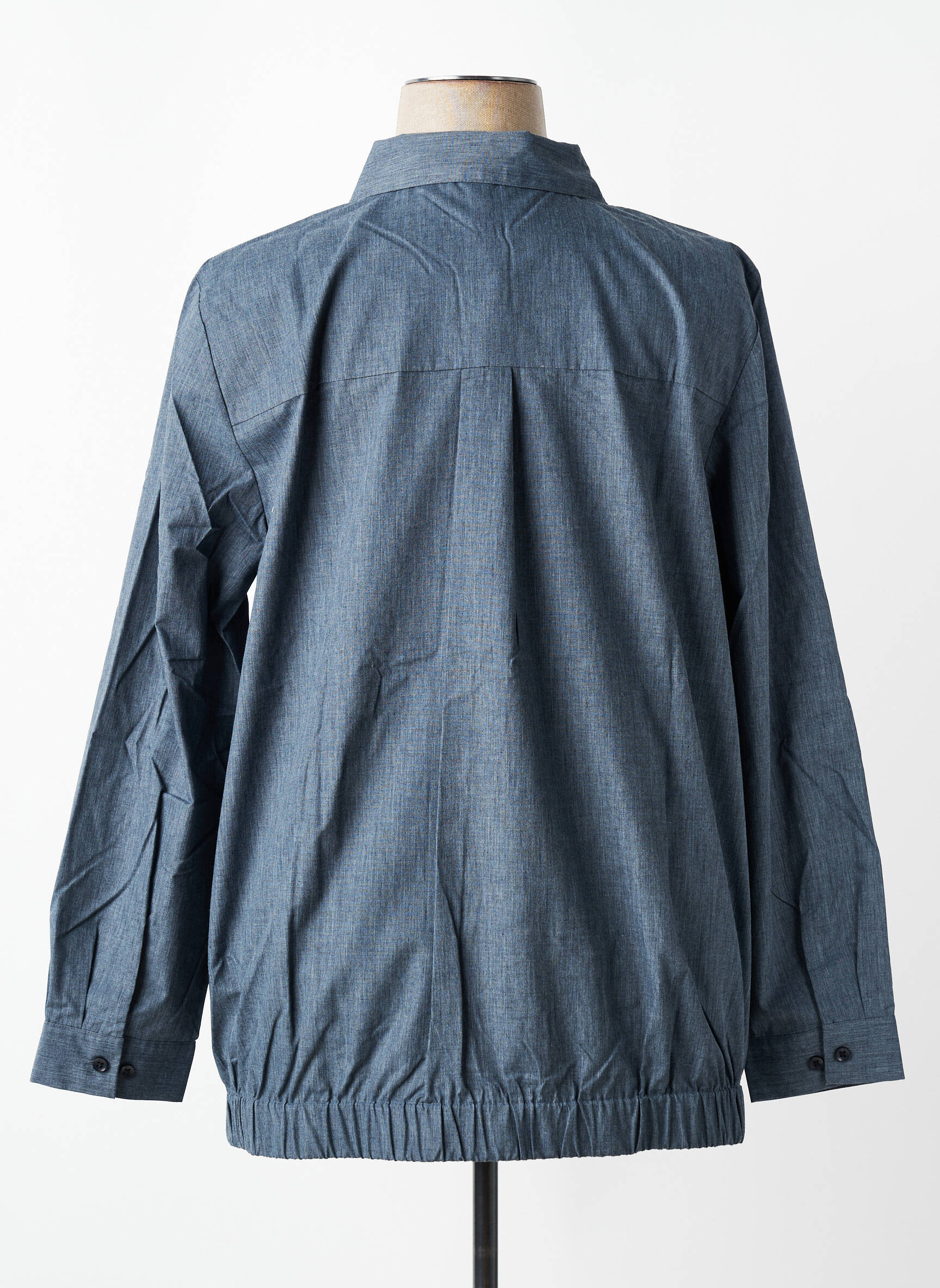 Blouse poignets boutonnés avec fente manches longues bleu SHEEGO femme