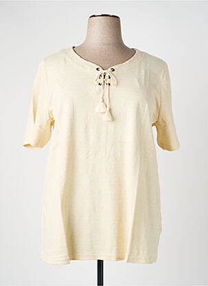 Top tissage jersey manches courtes beige SHEEGO femme