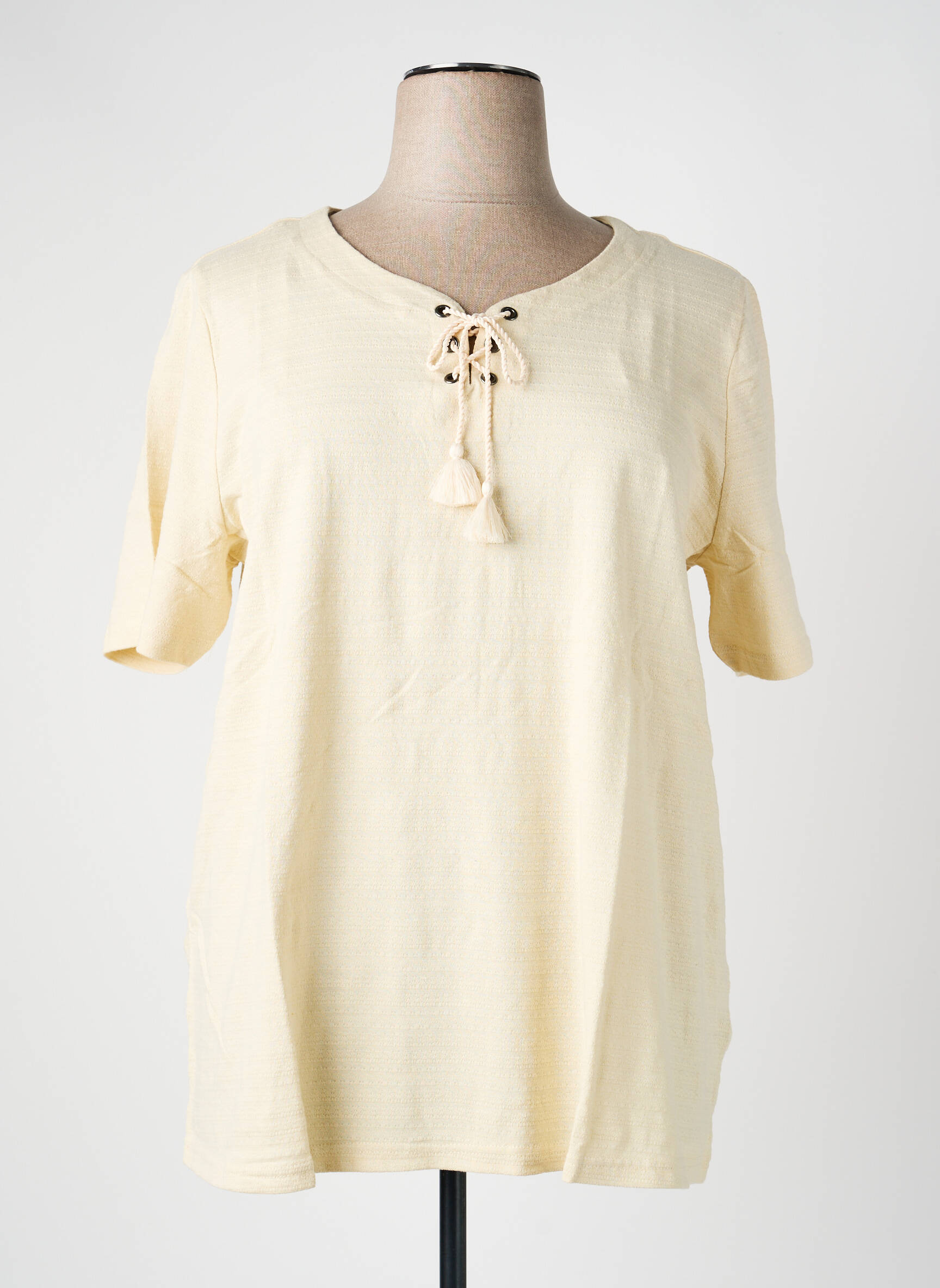 Top stretch manches courtes beige SHEEGO femme