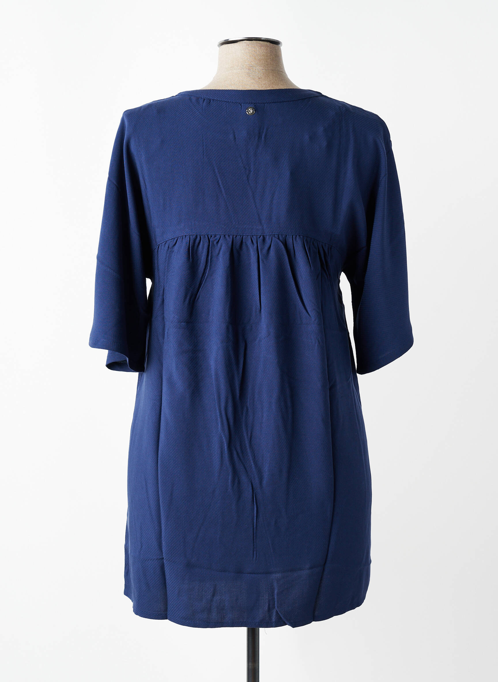 Tunique manches courtes col v bleu SHEEGO femme