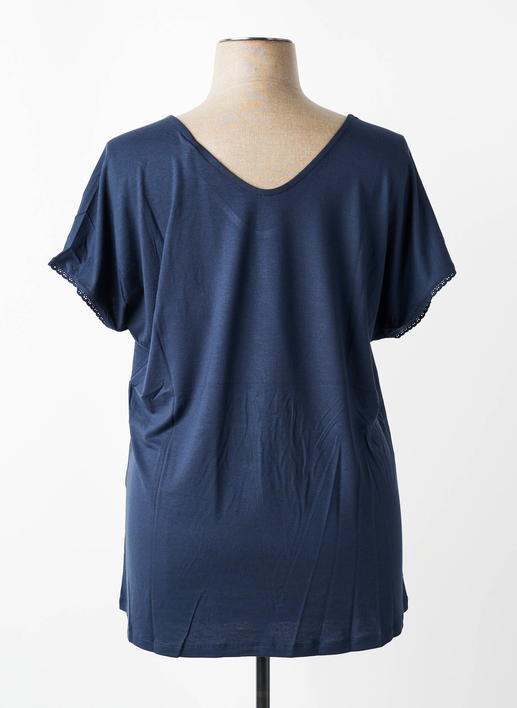 Top stretch manches courtes bleu SHEEGO femme