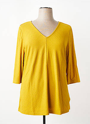 T-shirt manches 3/4 manches 3/4 jaune SHEEGO femme