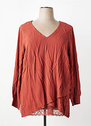 Blouse manches longues manches longues marron SHEEGO femme