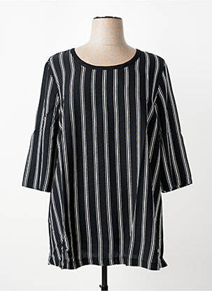 Top col rond manches 3/4 noir SHEEGO femme