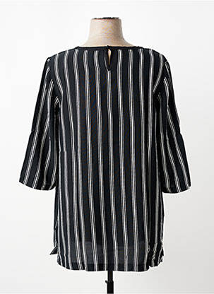 Top col rond manches 3/4 noir SHEEGO femme
