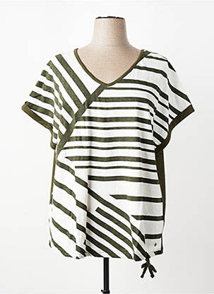 T-shirt coupe droite manches courtes vert SHEEGO femme