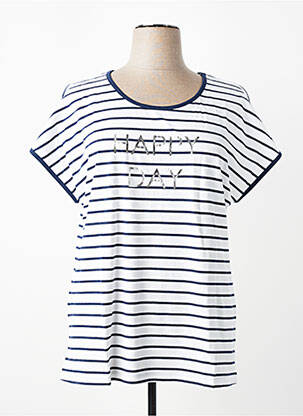 T-shirt coupe droite manches courtes blanc SHEEGO femme