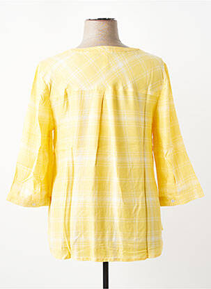Blouse poignets boutonnés avec fente manches 3/4 jaune SHEEGO femme