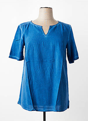 Tunique manches courtes tissage jersey bleu SHEEGO femme