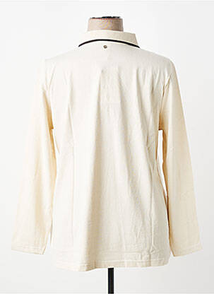 Polo fermeture boutonnée sur le devant manches longues beige SHEEGO femme