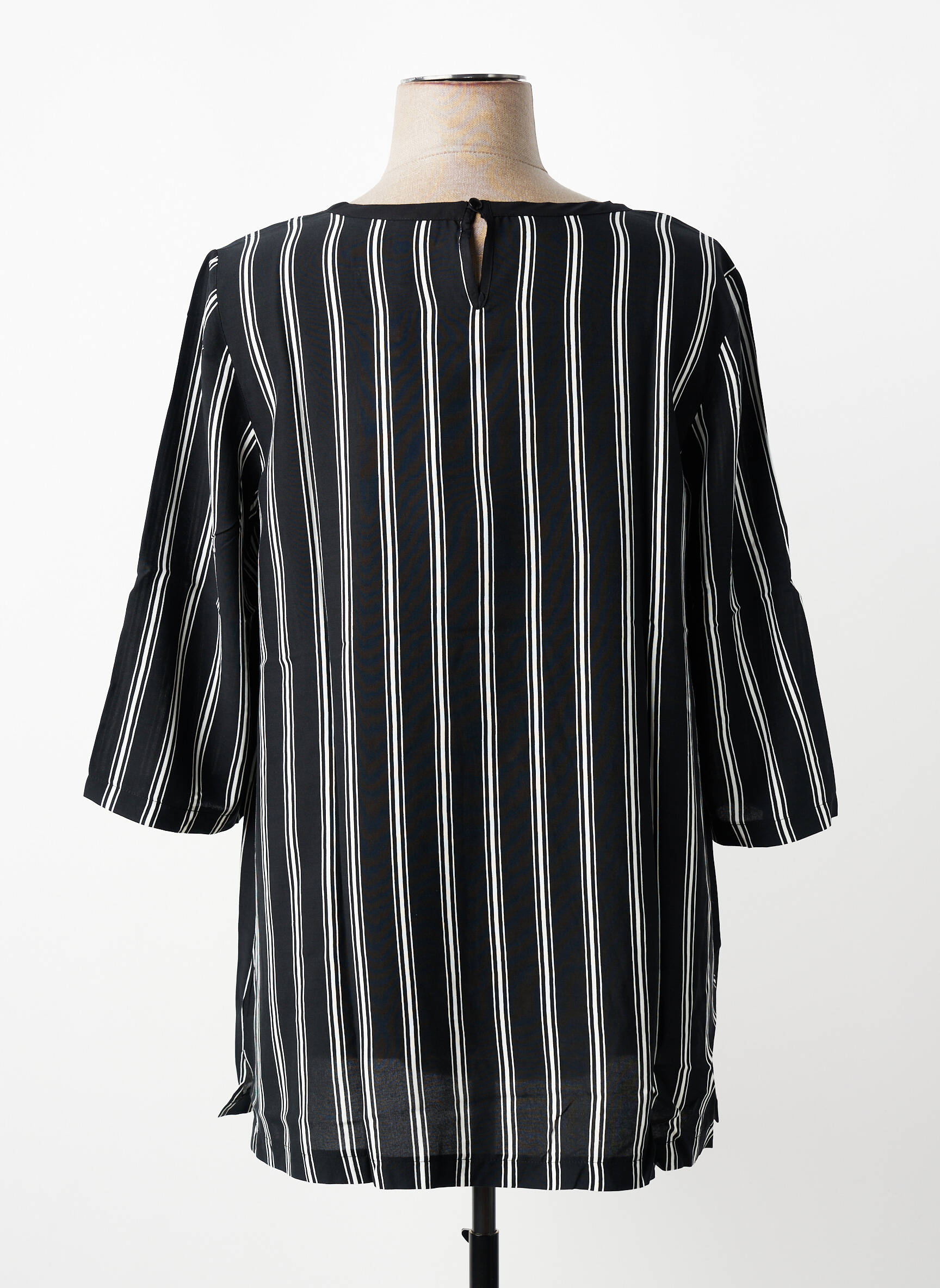 Top col rond manches 3/4 noir SHEEGO femme