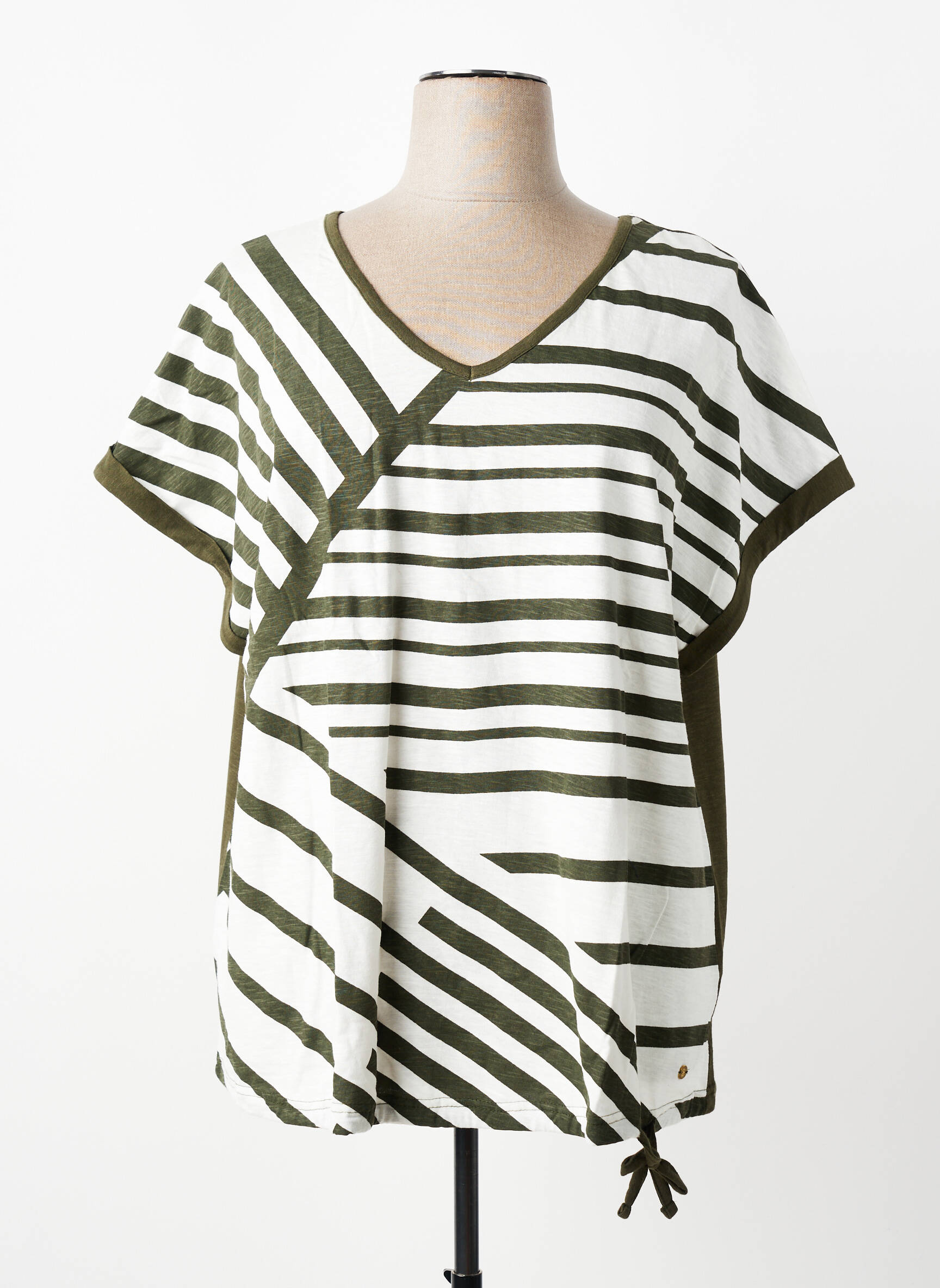 T-shirt coupe droite manches courtes vert SHEEGO femme
