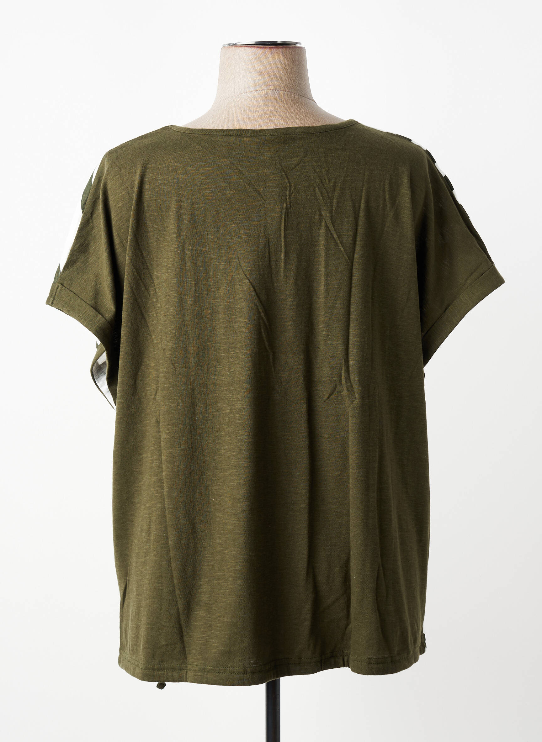T-shirt coupe droite manches courtes vert SHEEGO femme